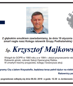 Zmarł Krzysztof Majkowski