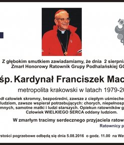 Zmarł Kardynał Franciszek Macharski