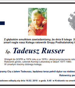 Zmarł Tadeusz Russer