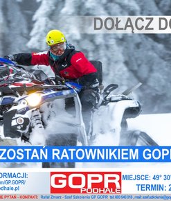 Zostań Ratownikiem GP GOPR!